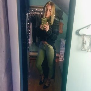 Zara High-Low Plaid Top